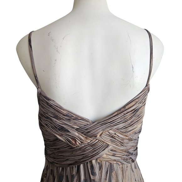 ALBERTO MAKALI Sleeveless Braided Neutral Taupe Bronze Gown 10 Whimsygoth - Picture 5 of 8